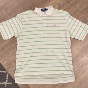 Polo by Ralph Lauren White and Green Striped Polo Shirt